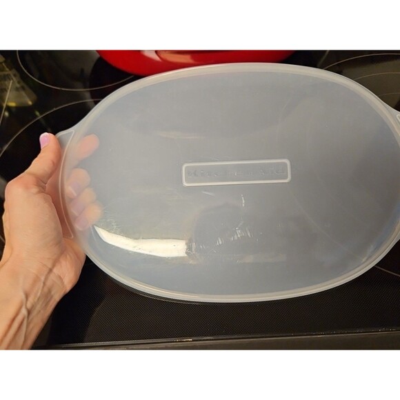 Kitchen Aid Red 9" x 13" Microwave Veggie Food Steamer 3 piece set - Picture 8 of 9